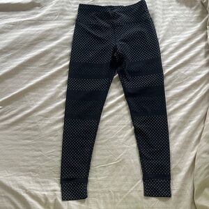 Avec Les Filles Black Leggings with White Dot Stripe Detail